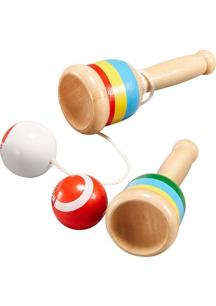 Klasik Ahşap Kendama Kupası Top Atma Yakalama Oyunu Kırmızı (Yurt Dışından)