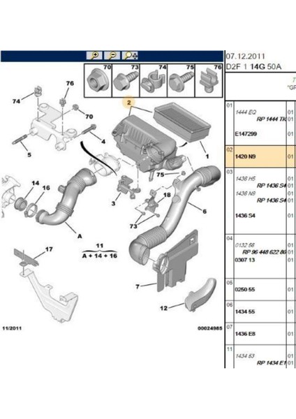 Hava Filtresi Hortumu 407 Expert C5 Jumpy Dw6 (1420.N9)