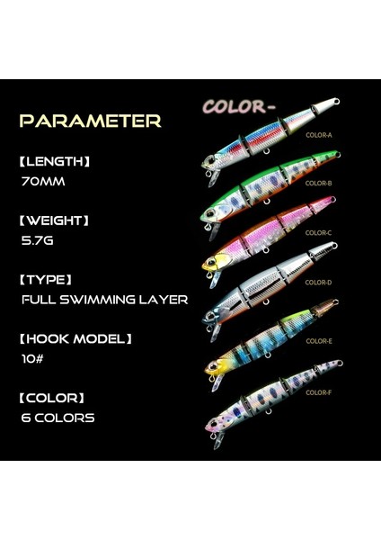 C Stili 70MM 5.7g Pero Eklemli Swimbait G Balıkçılık Cazibesi Batan Minnow Lures Jerkbait Alabalık Alanı Için Yapay Sert Yemler Bas Pike Levrek (Yurt Dışından) modelleri