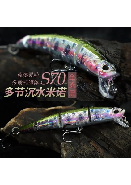 C Stili 70MM 5.7g Pero Eklemli Swimbait G Balıkçılık Cazibesi Batan Minnow Lures Jerkbait Alabalık Alanı Için Yapay Sert Yemler Bas Pike Levrek (Yurt Dışından) indirimleri