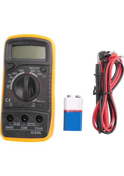 Dijital Multimetre Voltmetre Test Cihazı Çok Metre Arka Işık LCD Ölçüm Aracı Test Probu ile Elektronik Test Ölçer (Yurt Dışından)