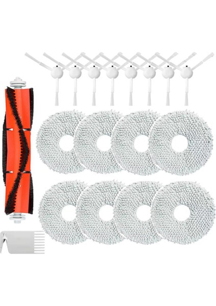18 Adet Yedek Yedek Parça Kiti S10 S10 Pro Elektrikli Süpürge Robotlu Süpürge Yıkanabilir Ana Yan Fırça Paspas Bezi (Yurt Dışından)