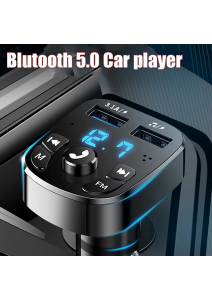 Araba Bluetooth 5.0 Ses Çalar U Disk ve Telefon Için Çift USB Şarj Adaptörü Araba Fm Bluetooth Verici Alıcı (Yurt Dışından) fiyatları