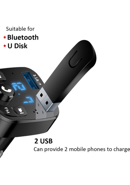 Araba Bluetooth 5.0 Ses Çalar U Disk ve Telefon Için Çift USB Şarj Adaptörü Araba Fm Bluetooth Verici Alıcı (Yurt Dışından) fırsatları
