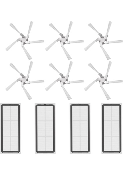 10 Adet Yıkanabilir Hepa Filtre Yan Fırça W10/W10 Pro Robotlu Süpürge Yedek Yedek Parça (Yurt Dışından)