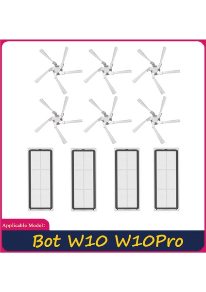 10 Adet Yıkanabilir Hepa Filtre Yan Fırça W10/W10 Pro Robotlu Süpürge Yedek Yedek Parça (Yurt Dışından) fiyatları