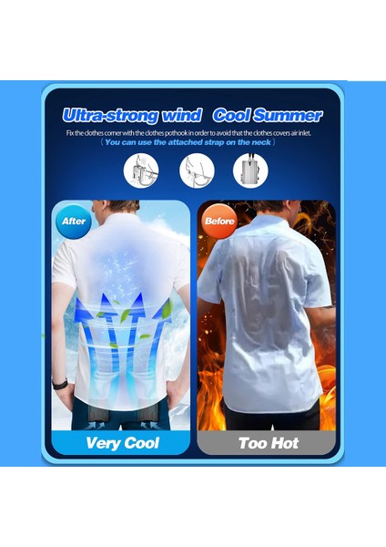 Taşınabilir Bel Klipsli Fan/kolye Fanı 12000 Mah 24 Saat Üzerinde Uzun Çalışma Süresi, Güçlü Hava Akımı, Soğutma Fanı El Serbest Fan (Yurt Dışından)