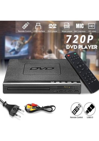 720P Ev DVD Oynatıcı Multimedya Dijital Tv Desteği Usb/cd/evd/dvd-Rw/vcd/mp3/mp4 Ev Sinema Sistemi-Ab Tak (Yurt Dışından) modelleri