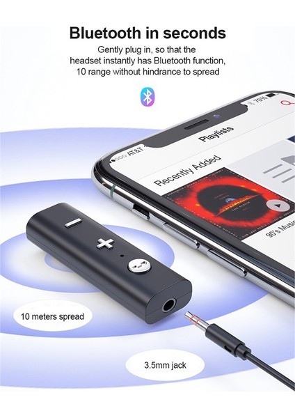 Kablosuz Bluetooth Jakı Ses Alıcısı Bluetooth 5.0 Alıcı 3.5mm Aux Adaptörü Araba Kulaklık Hoparlör Müzik Için (Yurt Dışından)