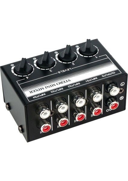 4 Kanal Stereo Ses Mikseri Desteği Rca Giriş ve Çıkış Ayrı Ses Kontrollerine Sahip Mini Pasif Stereo Mikser (Yurt Dışından)