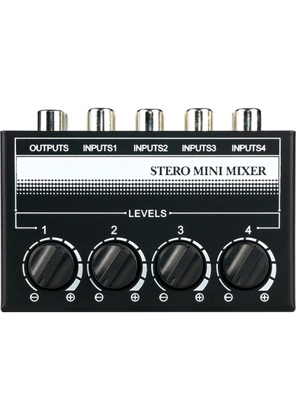 4 Kanal Stereo Ses Mikseri Desteği Rca Giriş ve Çıkış Ayrı Ses Kontrollerine Sahip Mini Pasif Stereo Mikser (Yurt Dışından)