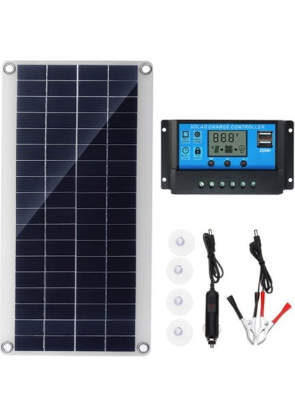 10W Esnek Güneş Paneli Güneş Pilleri Araba Rv Tekne Ev Çatı Van Kamp Güneş Pili, 30A Güneş Kontrol Modülü (Yurt Dışından)