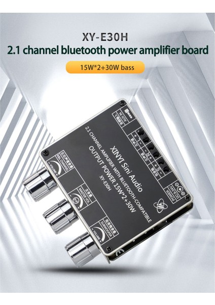 XY-E30H 2.1 Kanal Bluetooth 5.1 Ses Güç Amplifikatörü Devre Kartı Modülü Yüksek ve Düşük 15WX2+30W Subwoofer Amplifikatör Hoparlör (Yurt Dışından)
