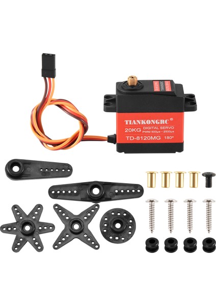 TD-8120MG Su Geçirmez Metal Dişli Dijital Servo 20KG Yüksek Tork 180 Açı Rc Uzaktan Kumanda Araba Modeli Araç 20KG Servo (Yurt Dışından)
