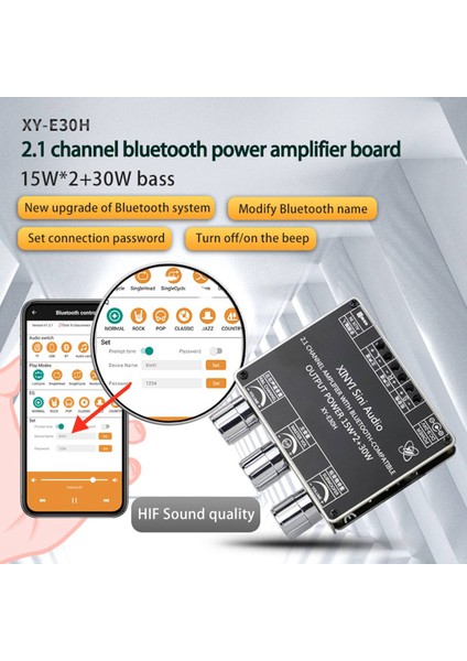 XY-E30H 2.1 Kanal Bluetooth 5.1 Ses Güç Amplifikatörü Devre Kartı Modülü Yüksek ve Düşük 15WX2+30W Subwoofer Amplifikatör Hoparlör (Yurt Dışından)