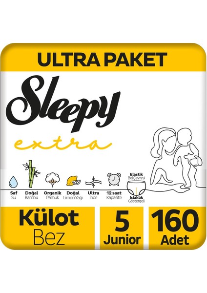 Extra günlük Aktivite Ultra Paket Külot Bez 5 Numara Junior 160 Adet