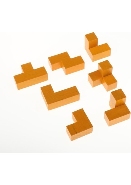 7x Ahşap Bulmaca Zeka Oyunları Oyuncak 3D Rus Blokları (Yurt Dışından)