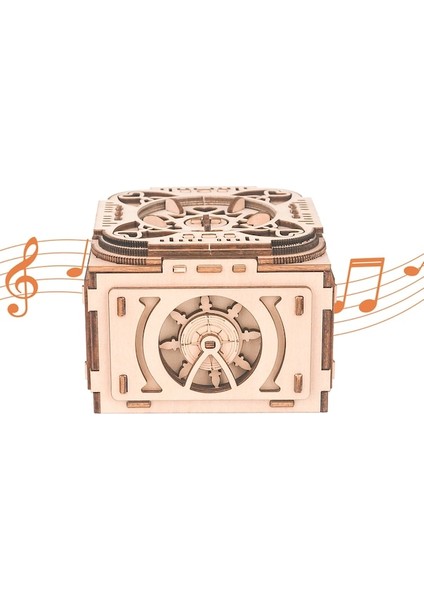 -Gizli Bölmeli 3D Ahşap Bulmaca Müzik Kutusu Mücevher,ahşap (Yurt Dışından)