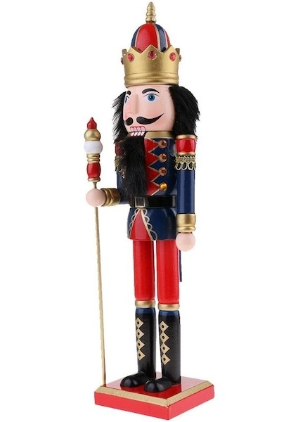 38CM Ahşap Fındıkkıran Heykelcik Noel Süsleri Dekor Kral (Yurt Dışından)
