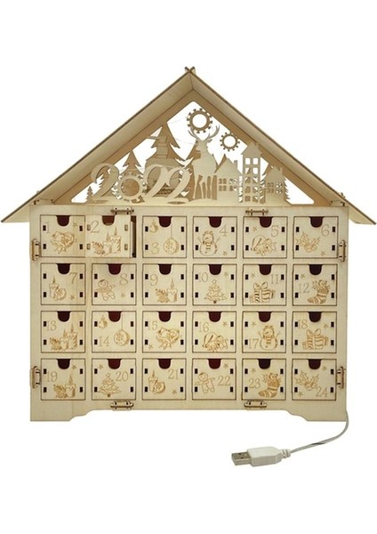 Noel Ahşap Noel Takvimi Çocuklar Için 24 Çekmeceli (Yurt Dışından)