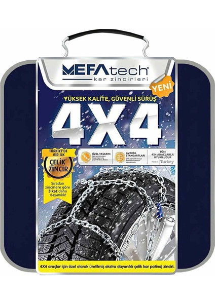 Mefatech 215/55X15 Kar Patinaj Zinciri 4x4 Jeep ve Minibüslere Uyumlu NO:800
