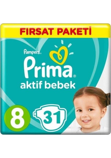 Aktif Bebek 8 Numara xxl 31 Adet 2 Li Set