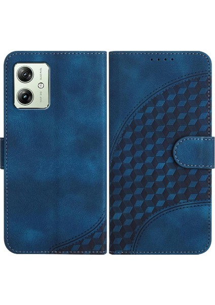 Motorola Moto G54 5g Manyetik Geometrik Desen Pu Telefon Kılıfı (Yurt Dışından)