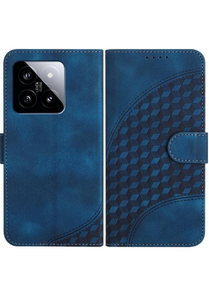 Xiaomi 14 Deri Pu Deri Desen Telefon Kılıfı (Yurt Dışından)