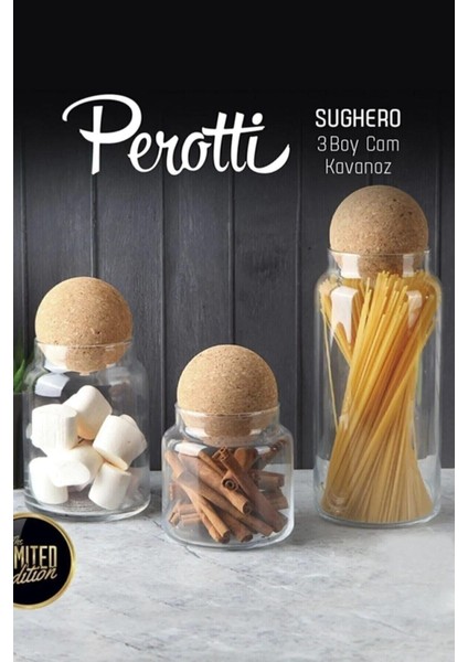 Cam 3lü Top Kapaklı Kavanoz 8680530186232