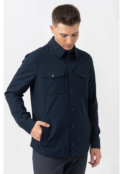 Aarberg 58144 Mevsimlik Slim Fit Pamuklu Mont Lacivert indirimleri