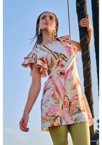 Hera Desenli Yarım Kol Yarı Kapalı Mayo modelleri