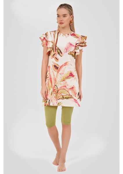 Hera Desenli Yarım Kol Yarı Kapalı Mayo fırsatları