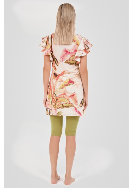 Hera Desenli Yarım Kol Yarı Kapalı Mayo indirimleri