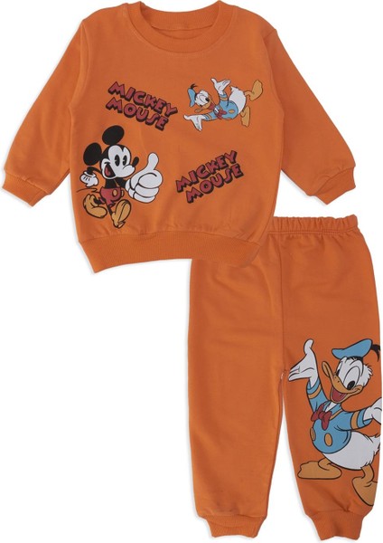 Erkek Bebek Mickey Mouse Disyney Baskılı 2'li Alt Üst Takım