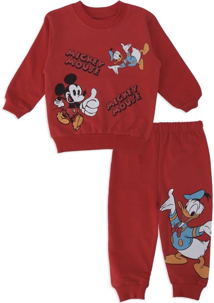 Erkek Bebek Mickey Mouse Disyney Baskılı 2'li Alt Üst Takım