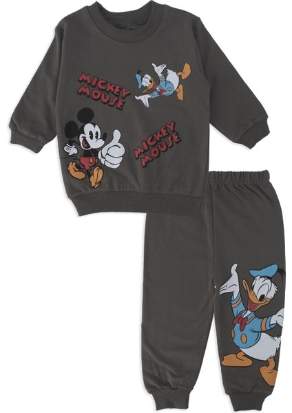 Erkek Bebek Mickey Mouse Disyney Baskılı 2'li Alt Üst Takım