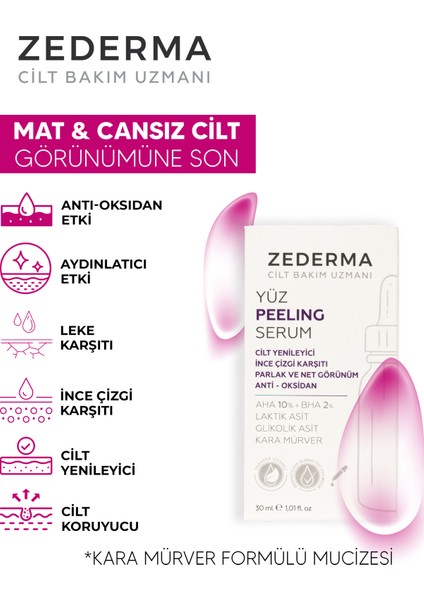 Mor Yüz Peeling Serum & Cilt Yenileyici & Ince Çizgi Karşıtı & Parlak ve Net Görünüm & Anti-Oksidan