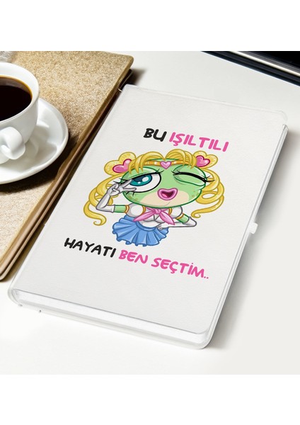 Bu Işıltılı Hayatı Ben Seçtim Tasarımlı Beyaz Defter, Arkadaşa Hediye, Doğum Günü Hediyesi