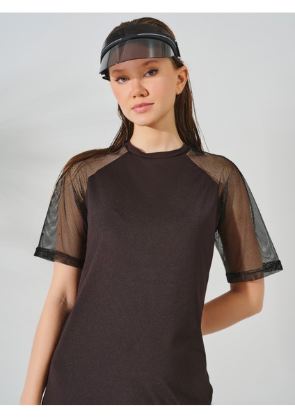 Reglan Fileli Yarım Kol Yarı Kapalı Mayo indirimleri