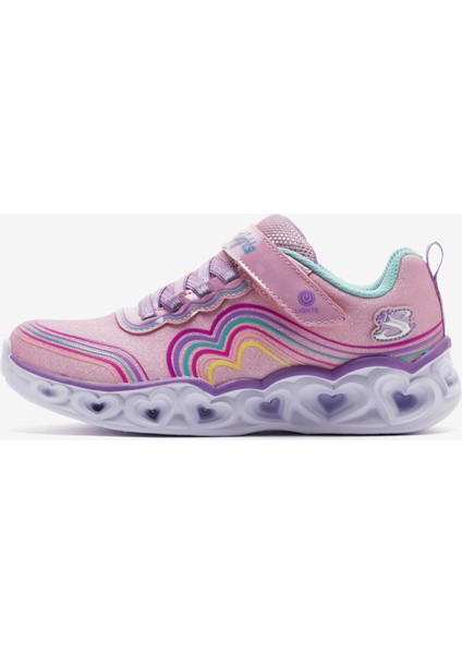 Heart Lights - Retro Hearts Büyük Kız Çocuk Pembe Işıklı Spor Ayakkabı 302689L Lpmt