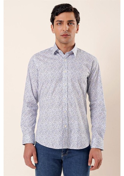 Mavi Slim Fit Sert Yaka Gömlek 30135300 modelleri