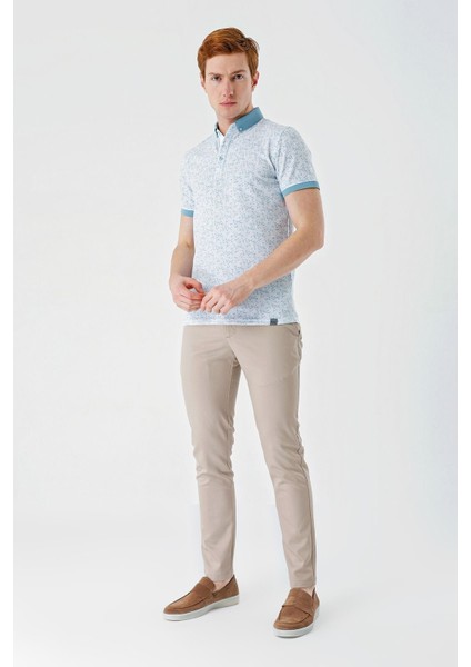 Açık Yeşil Baskılı Jakarlı Düğmeli Yaka Cepli Casual Slim Fit Dar Kesim Tişört 1011240173 fırsatları