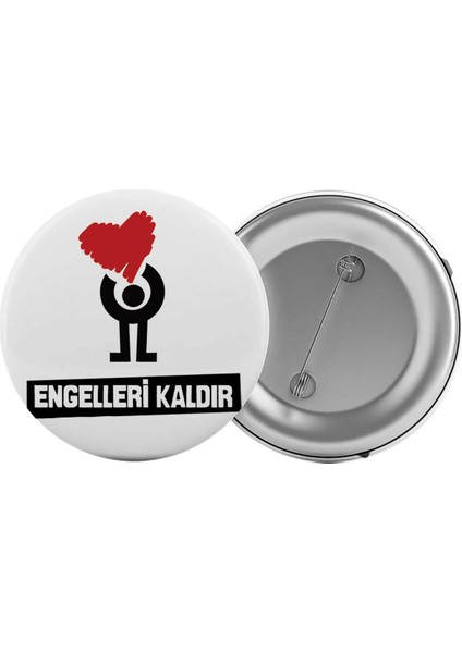 Engelleri Kaldır Engelli Haftası Çanta Rozeti 20 Adet En Büyük Boy 5.8cm Iğneli Broş