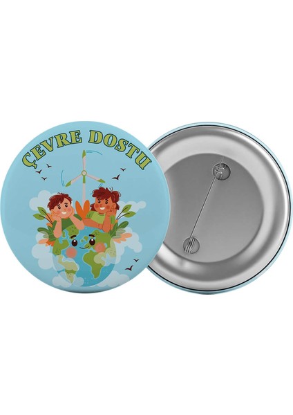 Çevre Dostu Çanta Rozeti 20 Adet En Büyük Boy 5.8cm Iğneli Broş