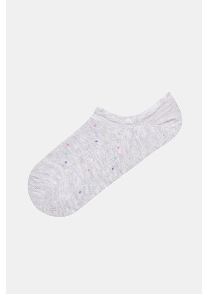 3 Çift Pamuklu Mini Puantiye Desenli Sneaker Çorap