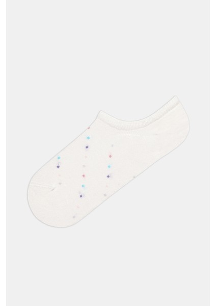 3 Çift Pamuklu Mini Puantiye Desenli Sneaker Çorap