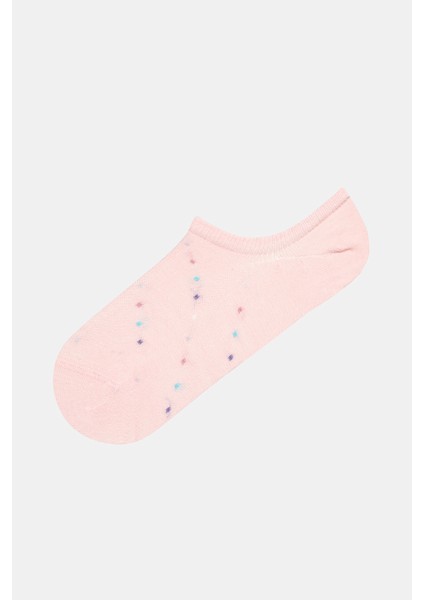 3 Çift Pamuklu Mini Puantiye Desenli Sneaker Çorap