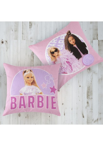 Lisanslı Barbie Girl Power Figürlü Kırlent