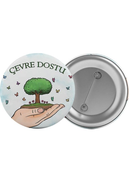 Çevre Dostu Çanta Rozeti 20 Adet En Büyük Boy 5.8cm Iğneli Broş