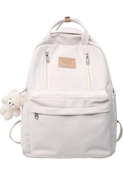 Çok Işlevli Çift Fermuarlı Kadın Sırt Çantası Öğrenci Okul Çantası Mavi (Yurt Dışından)